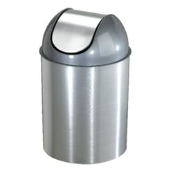 Umbra Mezzo 2.5 gal Silver Plastic Modern Wastebasket