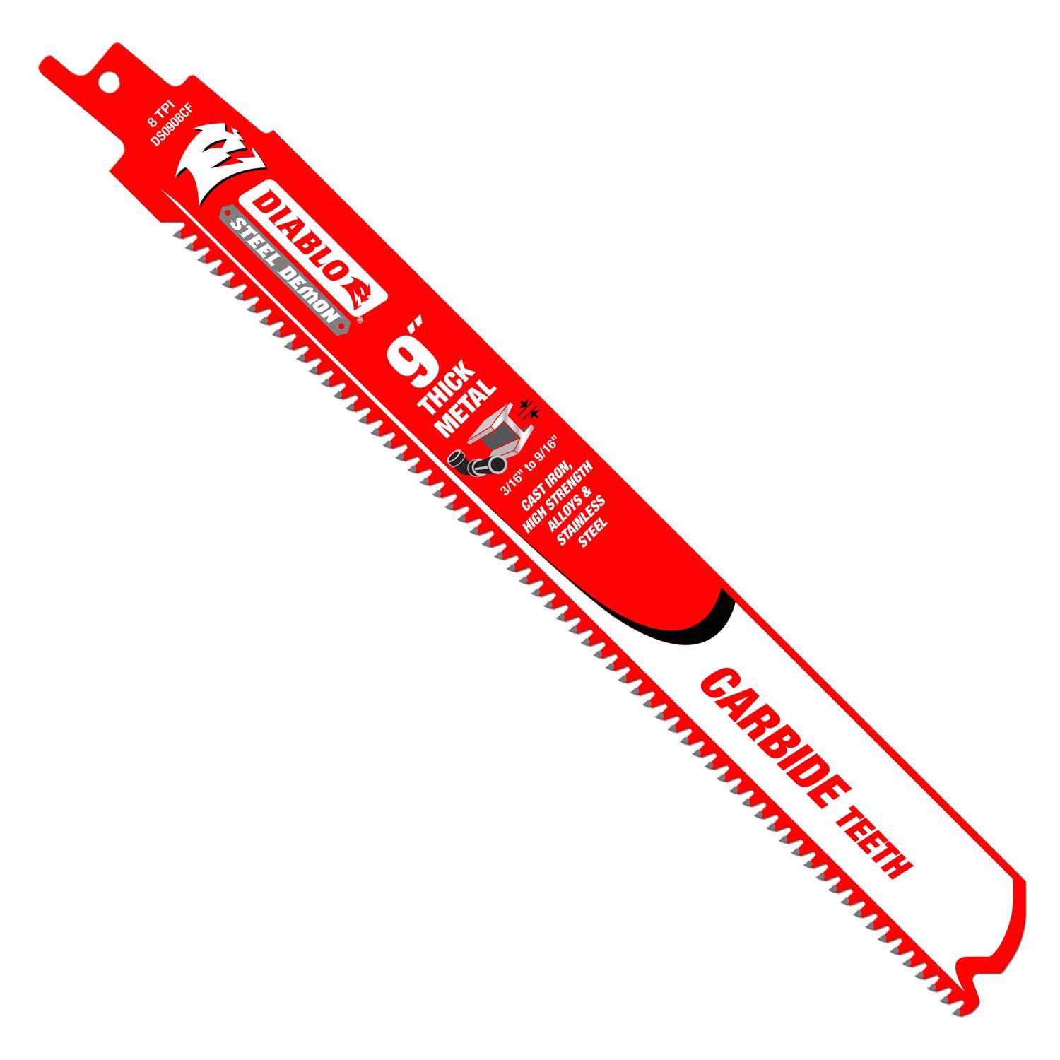 Diablo Steel Demon 9 in. Carbide Tipped Thick Metal Reciprocating Saw Blade 8 TPI 10 pk Sansujyuku sansujyuku.com