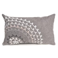 Liora Manne Visions II Gray Ombre Threads Polyester Throw Pillow 12 in. H X 2 in. W X 20 in. L