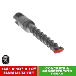 Diablo 1/4 in. X 12 in. L Carbide Tipped 2-Cutter Hammer Drill Bit SDS-Plus Shank 1 pk