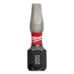 Milwaukee Shockwave Square #2 X 1 in. L Screwdriver Bit Steel 5 pk