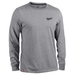 Milwaukee XXL Long Sleeve Men's Crew Neck Gray Hybrid Work Tee Shirt