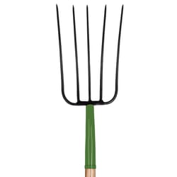 John Deere 5 Tine Steel Compost Fork 36 in. Wood Handle