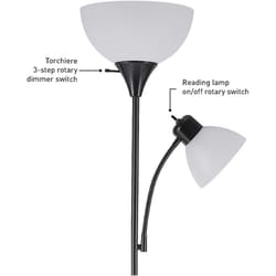 Globe Electric Delilah 72 in. Matte Black/White Floor Lamp