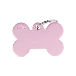 MyFamily Basic Pink Bone Aluminum Dog Pet Tags Large