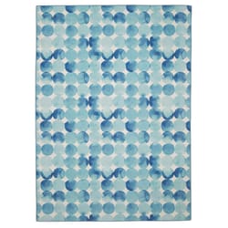 Linon Home Decor 2 ft. W X 3 ft. L Blue/Cream Chaytor Polyester Accent Rug