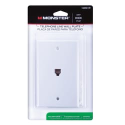 Monster Just Hook It Up White 1 gang Plastic Coax/Phone Wall Plate 1 pk