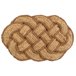 Entryways 30 in. W X 18 in. L Natural Braided Coir Door Mat