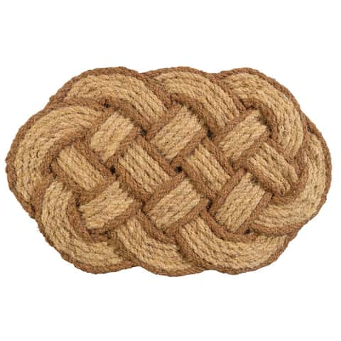 Entryways 30 in. W x 18 in. L Natural Braided Coir Door Mat