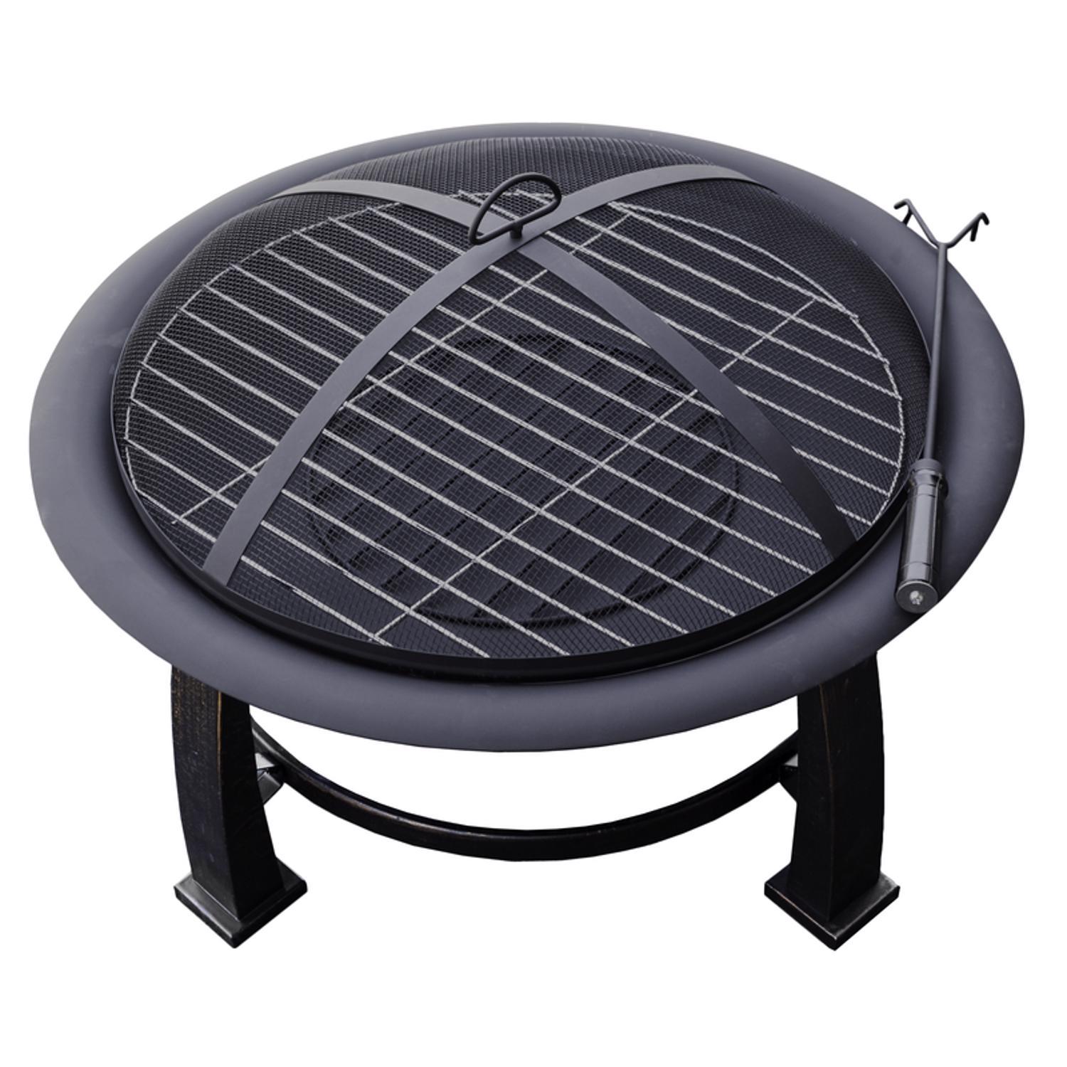 AZ Patio Heater 30 in. W Steel Round Wood Fire Pit Sansujyuku sansujyuku.com