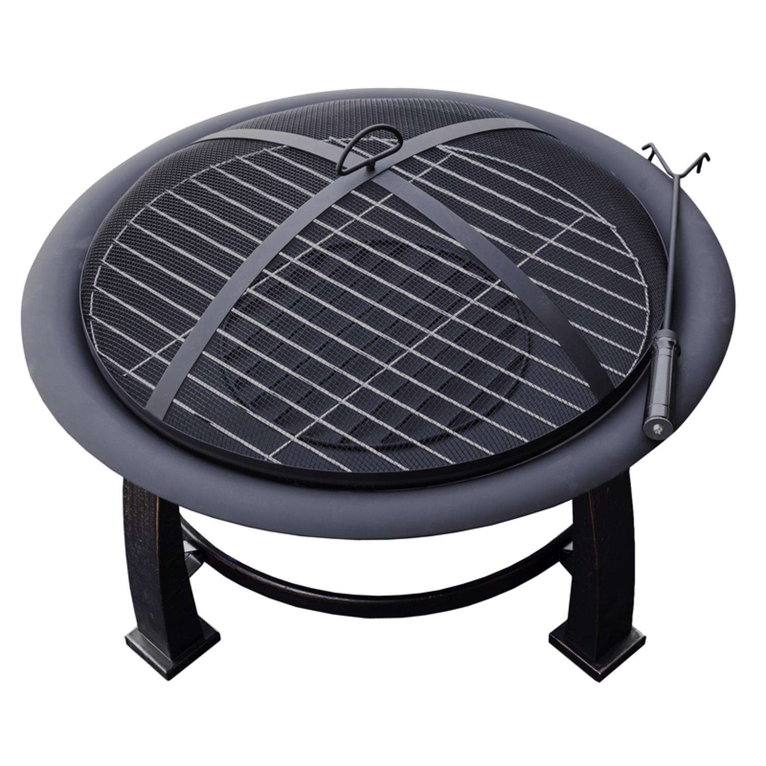 AZ Patio Heater 30 in. W Steel Round Wood Fire Pit Ace Hardware
