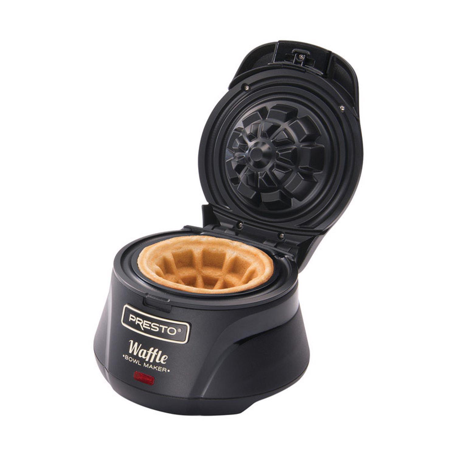 Presto 1 waffle Semi-Gloss Black Plastic Waffle Bowl Maker Sansujyuku sansujyuku.com