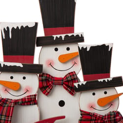 Glitzhome Muticolored Snowman Family Table Decor 18 in.