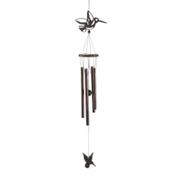 Summerfield Terrace Bronze Iron 29 in. Cutout Hummingbird Wind Chime