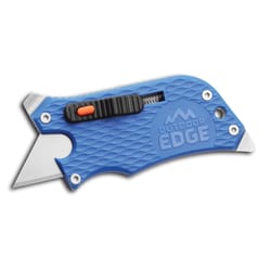 Outdoor Edge SlideWinder 3.5 in. Sliding Utility Knife Blue/Silver 1 pc