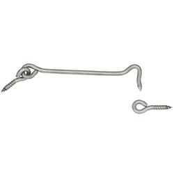 National Hardware Silver Stainless Steel 6 in. L Hook and Eye 1 pk