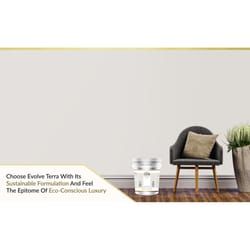 Evolve Terra Satin Arctic Frost House Paint Exterior and Interior 5 gal