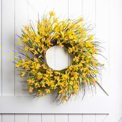 Glitzhome 24 in. H X 24 in. L Brown/Yellow Polyester Wreath