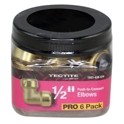 Apollo Tectite Push to Connect 1/2 in. PTC in to X 1/2 in. D PTC Brass 90 Degree Elbow