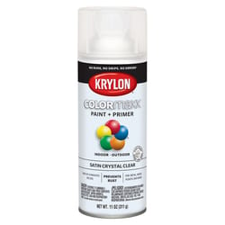Krylon ColorMaxx Satin Crystal Clear Paint + Primer Spray Paint 12 oz