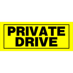 HILLMAN English Yellow Private Sign 6 in. H X 15 in. W