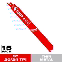 Diablo 9 in. Bi-Metal Reciprocating Saw Blade 20/24 TPI 15 pk