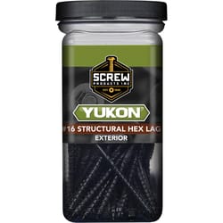 Screw Products YUKON #16 in. X 4 in. L Hex Black Steel Lag Screw 50 pk