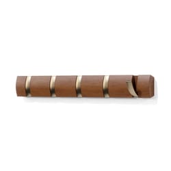 Umbra 20 in. L Brown Wood Flip 5 Hook 1 pk