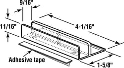 Prime-Line 11/16 in. H X 1-5/8 in. W Clear Frameless Shower Door Bottom Guide