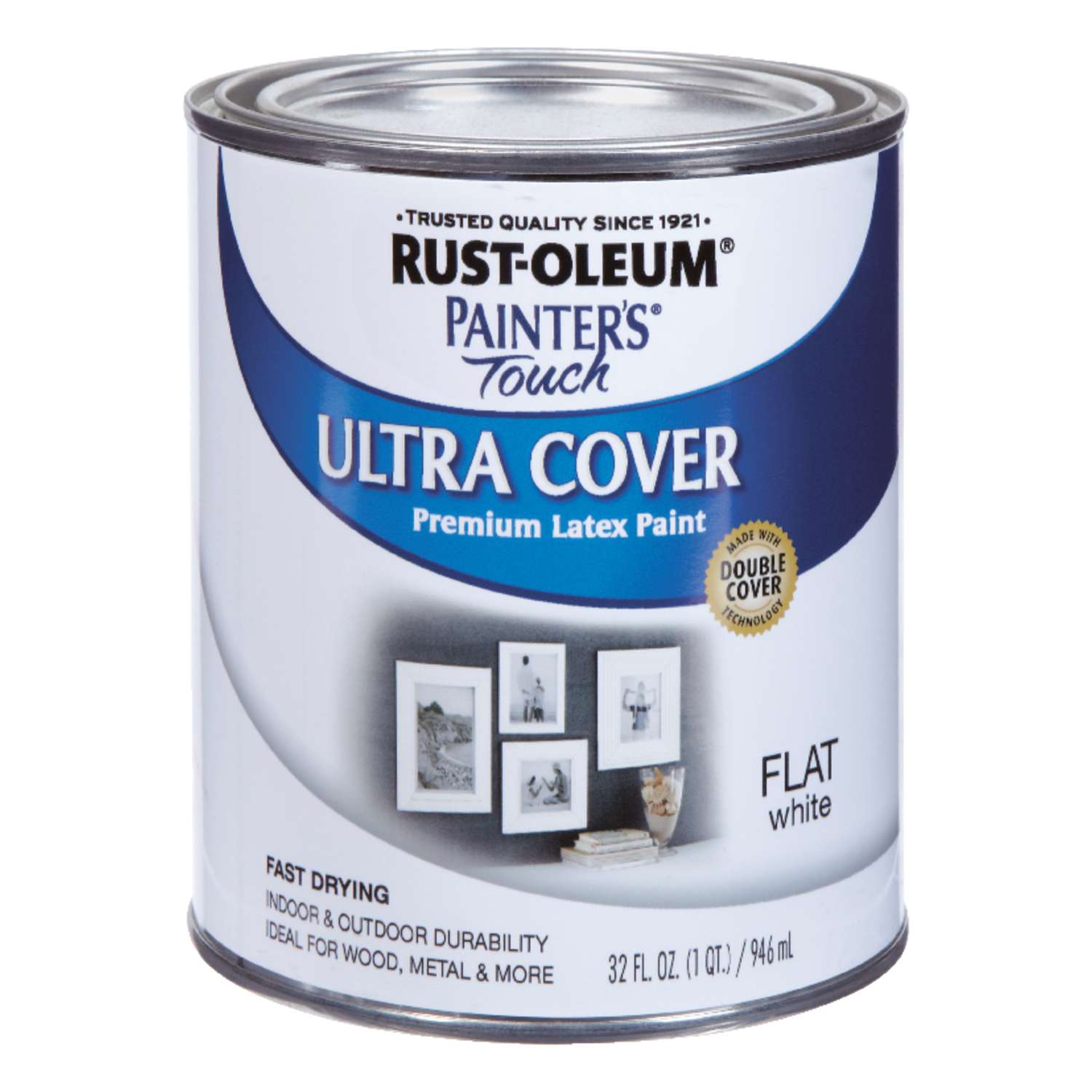 RustOleum Painters Touch Ultra Cover Flat White WaterBased Paint Exterior and Interior 250