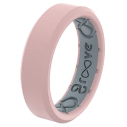 Groove Life Unisex Edge Thin Round Rose Wedding Band Silicone Water Resistant Size 8