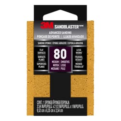 3M Sandblaster 3-3/4 in. L X 2-3/4 in. W X 1 in. 80 Grit Medium Flat Surface Sanding Sponge