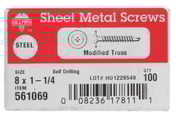HILLMAN No. 8 Ga. X 1-1/4 in. L Phillips Truss Head Self-Drilling Screws 100 pk
