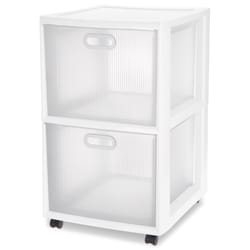 Sterilite 8.5 cu ft White Drawer 24.625 in. H X 16 in. W X 18 in. D Stackable
