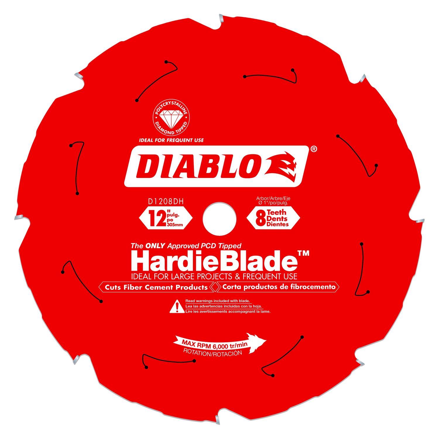 Diablo HardieBlade 12 in. D X 1 in. Polycrystalline Diamond Fiber Cement Blade 8 teeth 1 pk Uae Electronic uaeelectronic.com