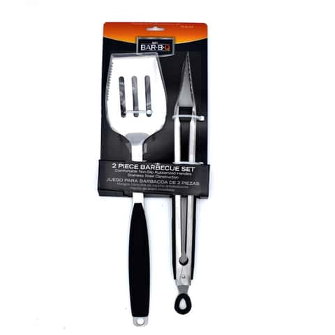 Two-Piece Barbecue Tool Set, Silver