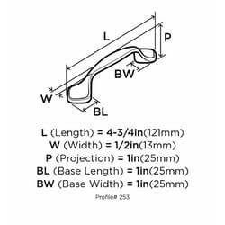 Amerock Allison Traditional Cabinet Pull 3 in. Satin Nickel Gray 1 pk