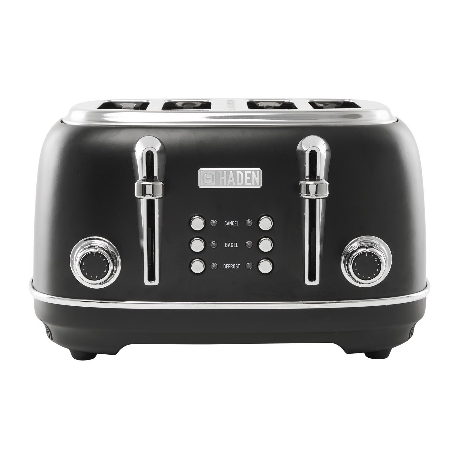 Photos - Toaster Haden Heritage Stainless Steel Black 4 slot  8 in. H X 13 in. W X 12 in. D 75096 