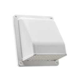 Lambro 6 in. W X 6 in. L White Plastic Exhaust Vent