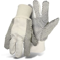 Boss Men's Indoor/Outdoor Dotted Work Gloves White L 1 pair