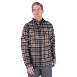 Milwaukee Gridiron XXL Long Sleeve Men's Collared Gray Flannel Shirt