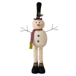 Glitzhome Multicolored Telescoped Snowman 23 in.