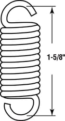 Prime-Line 1-5/8 in. L X 1/2 in. D Extension Spring 2 pk
