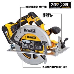 DeWalt 20V MAX XR 7-1/4 in. Cordless Brushless Circular Saw Kit (Battery & Charger)