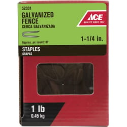 Ace 0.25 in. W X 1-1/4 in. L Galvanized Steel Fence Staples 1 lb