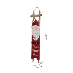 Glitzhome LED Santa Stop Here 42 in. Porch Sign