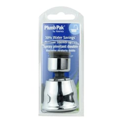 Plumb Pak Keeney Dual Thread 15/16 in.-27 x 55/64 in.-27 Chrome Plated Swivel Sprayrator