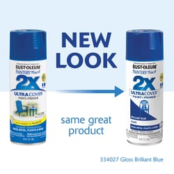 Rust-Oleum Painter's Touch 2X Ultra Cover Gloss Brilliant Blue Paint+Primer Spray Paint 12 oz