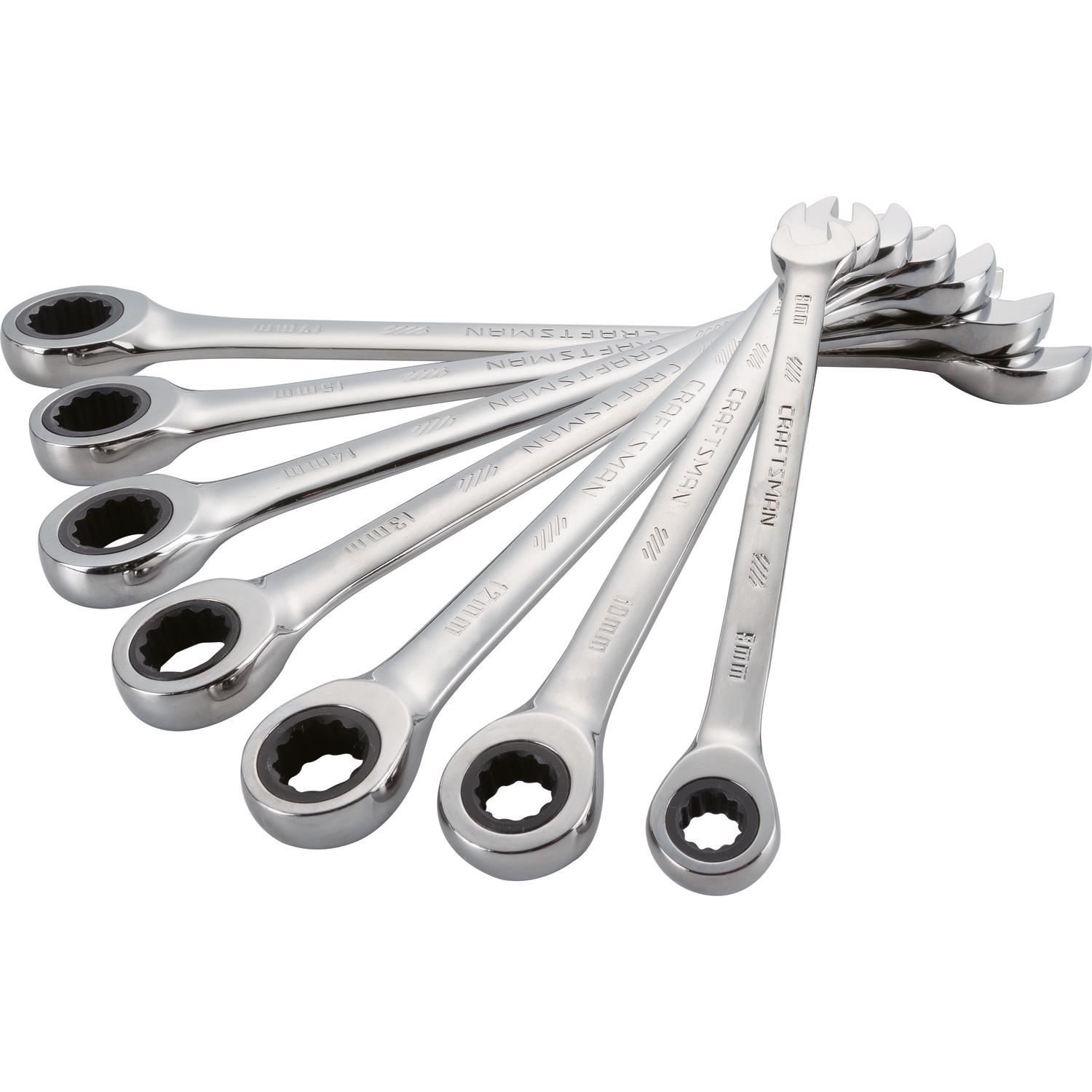 Craftsman 12 Point Metric Ratcheting Combination Wrench Set 7 Pc. - Ace ...