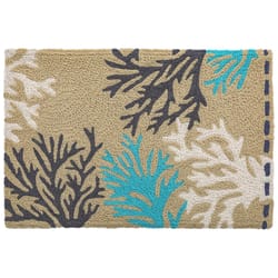 Jellybean 20 in. W X 30 in. L Multi-Color Tri-Color Coral Polyester Accent Rug